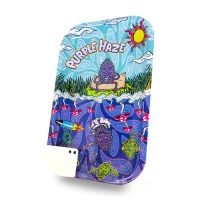 Bandeja Metálica Grande Purple Haze con Tarjeta Grinder Magnética