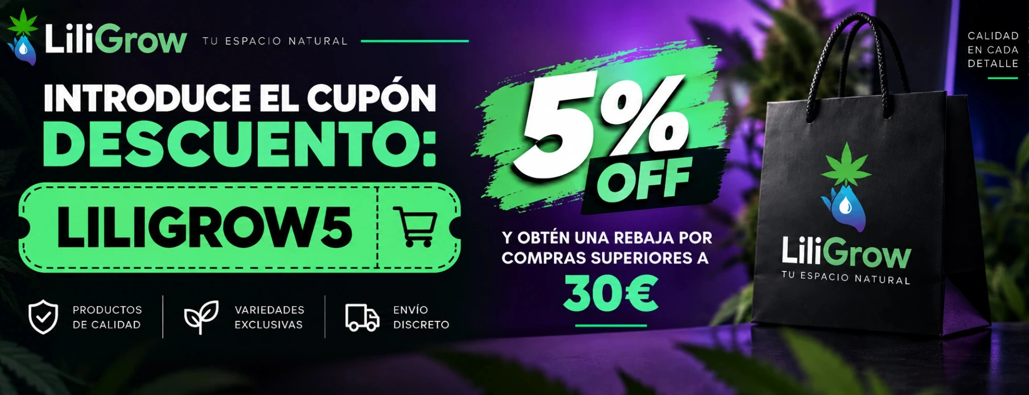 Utiliza tu cupón liligrow5